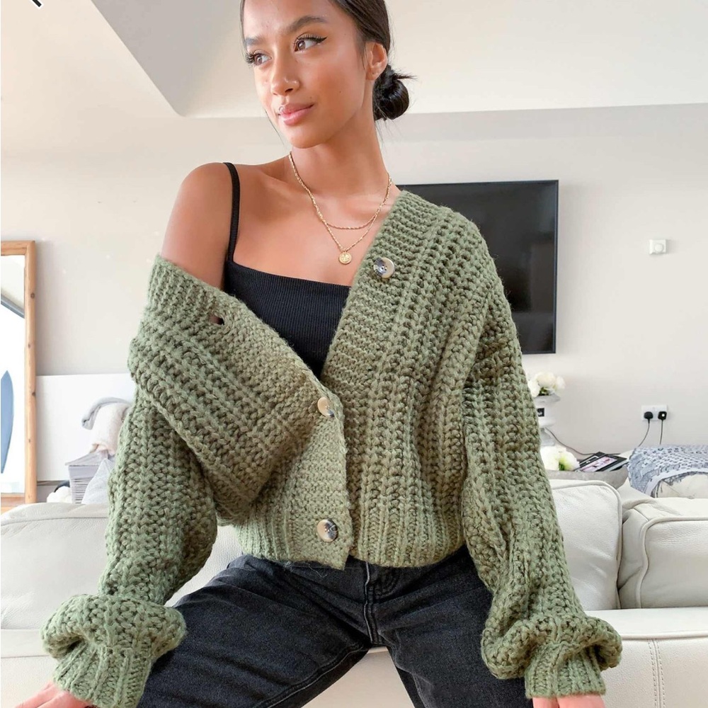 Noisy may Olive Cardigan Sweater